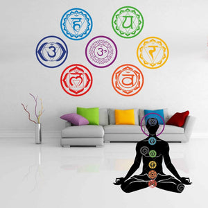 Chakra Wall Stickers - Large Size 19cmX19cm - Seven Chakra Piece Set - Lion Heart Living